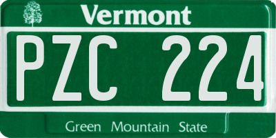 VT license plate PZC224