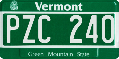 VT license plate PZC240