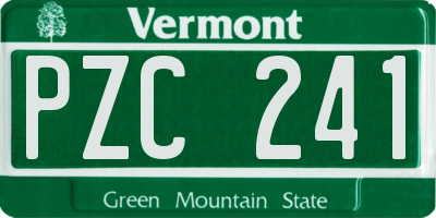 VT license plate PZC241