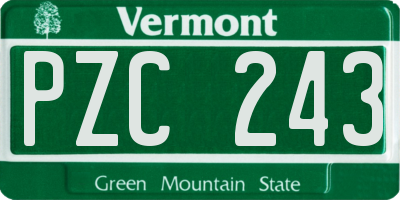 VT license plate PZC243