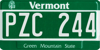 VT license plate PZC244
