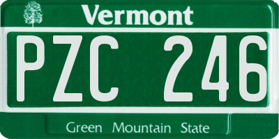 VT license plate PZC246