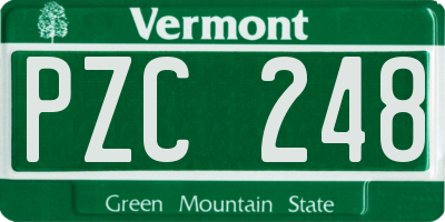 VT license plate PZC248