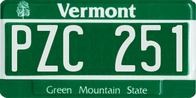 VT license plate PZC251