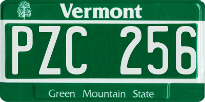 VT license plate PZC256