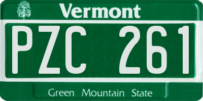 VT license plate PZC261