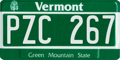 VT license plate PZC267