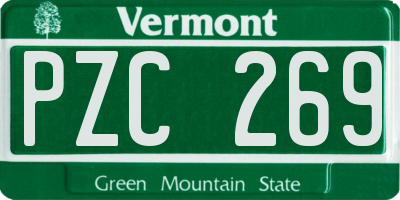 VT license plate PZC269