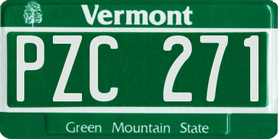 VT license plate PZC271
