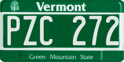 VT license plate PZC272