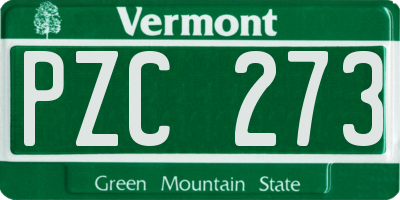 VT license plate PZC273
