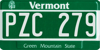 VT license plate PZC279