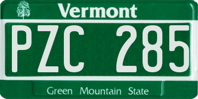 VT license plate PZC285