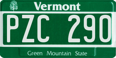 VT license plate PZC290