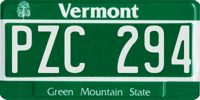 VT license plate PZC294