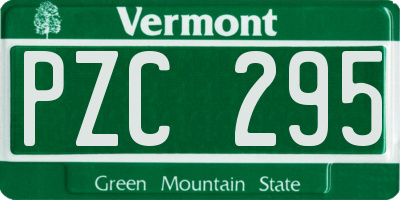 VT license plate PZC295
