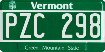 VT license plate PZC298