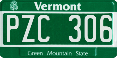 VT license plate PZC306