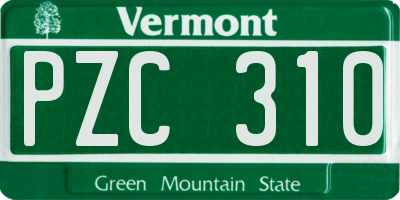 VT license plate PZC310