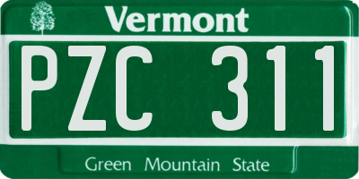 VT license plate PZC311