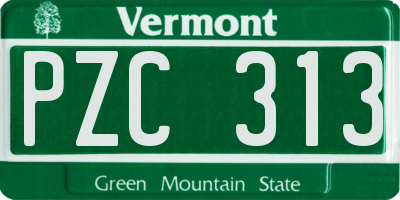 VT license plate PZC313