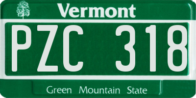 VT license plate PZC318