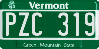 VT license plate PZC319