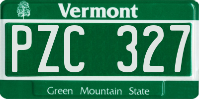 VT license plate PZC327