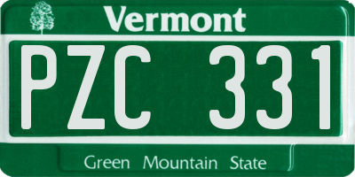 VT license plate PZC331