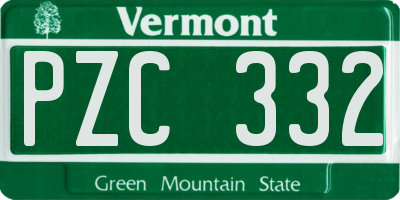 VT license plate PZC332