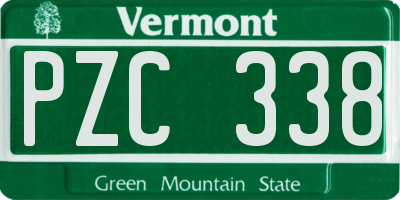 VT license plate PZC338