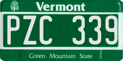 VT license plate PZC339