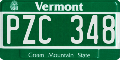 VT license plate PZC348