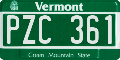 VT license plate PZC361