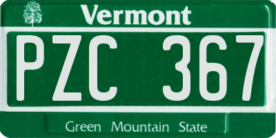 VT license plate PZC367
