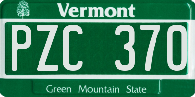 VT license plate PZC370