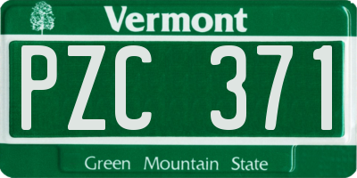 VT license plate PZC371