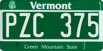 VT license plate PZC375