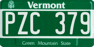 VT license plate PZC379