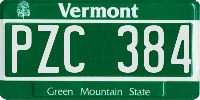 VT license plate PZC384
