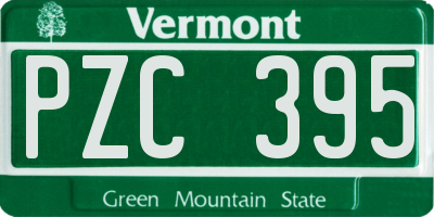 VT license plate PZC395