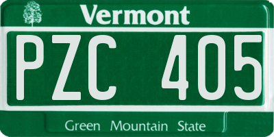 VT license plate PZC405