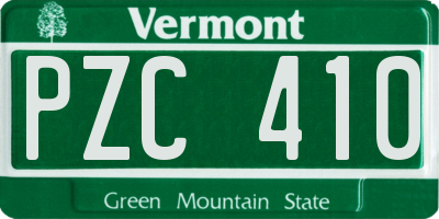 VT license plate PZC410