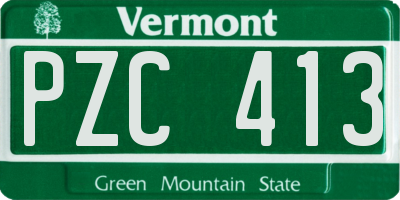 VT license plate PZC413