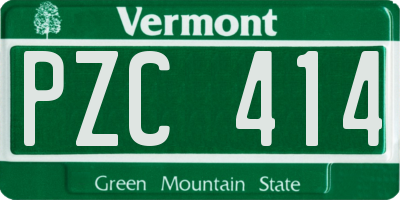 VT license plate PZC414