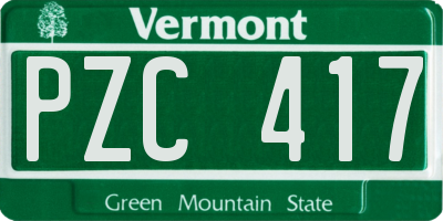 VT license plate PZC417