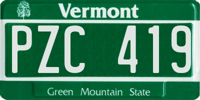 VT license plate PZC419