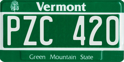 VT license plate PZC420