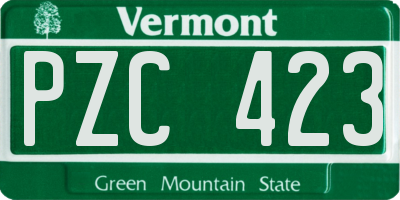 VT license plate PZC423