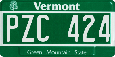 VT license plate PZC424